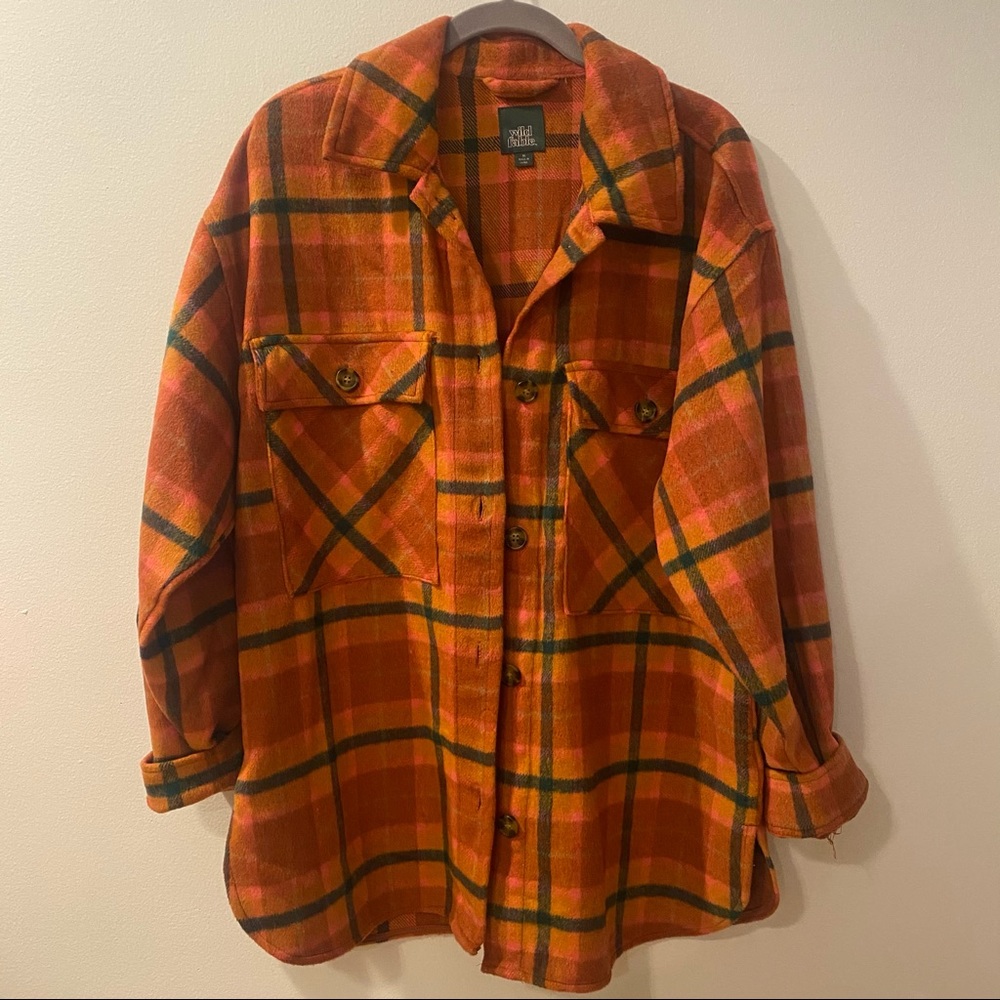 Orange Plaid Shacket